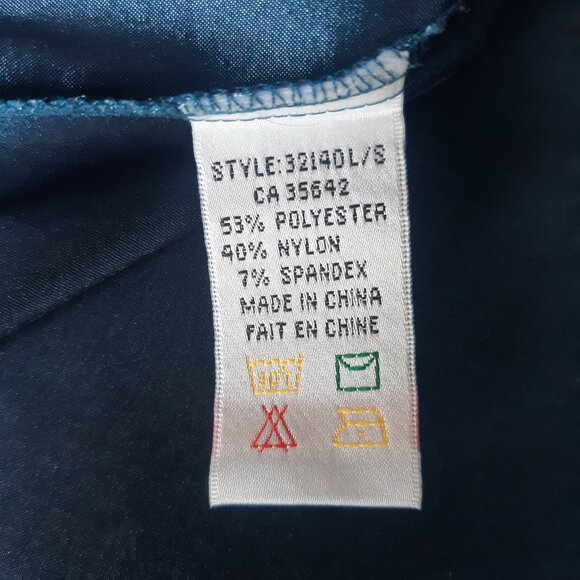 Book's Menswear SZ M Teal Soft Taffeta Men's Button Up Shirt with Sheen - Picture 7 of 10